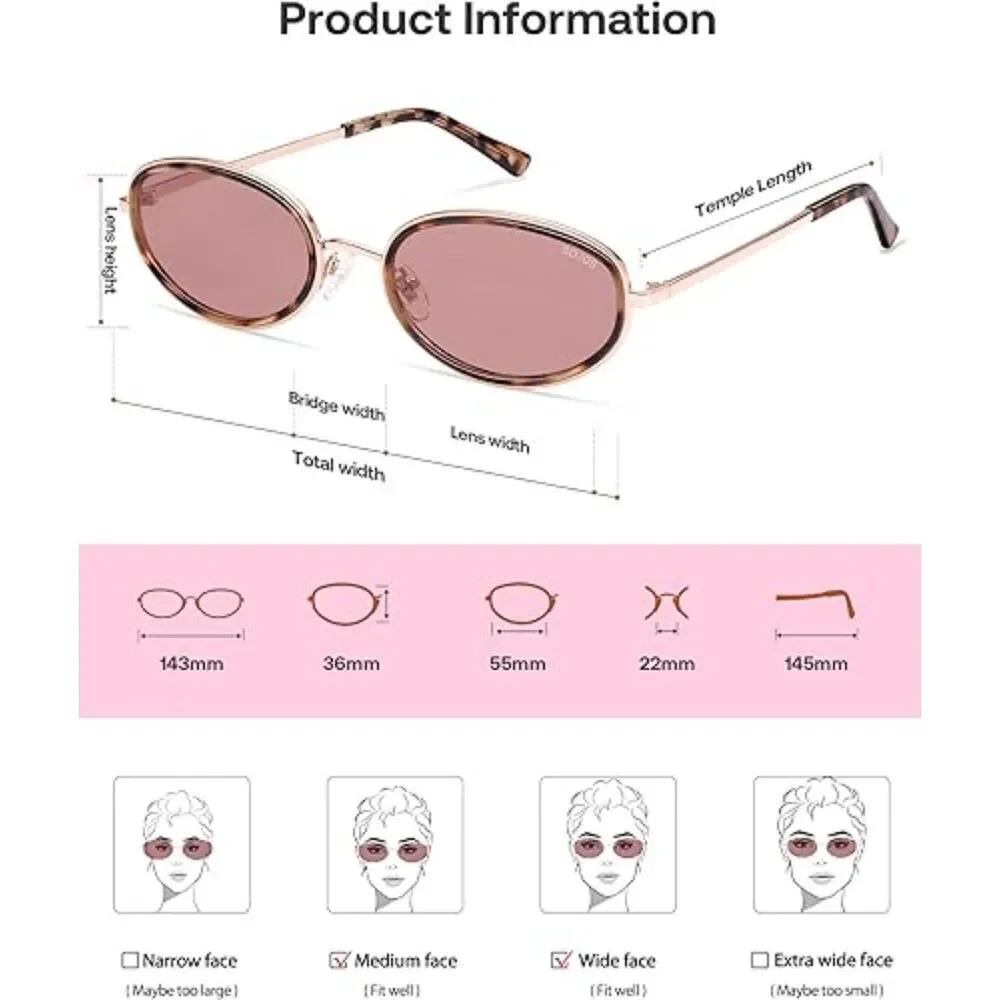Trendy Oval Round Polarized Sunglasses for Men and Women Retro SJ1248